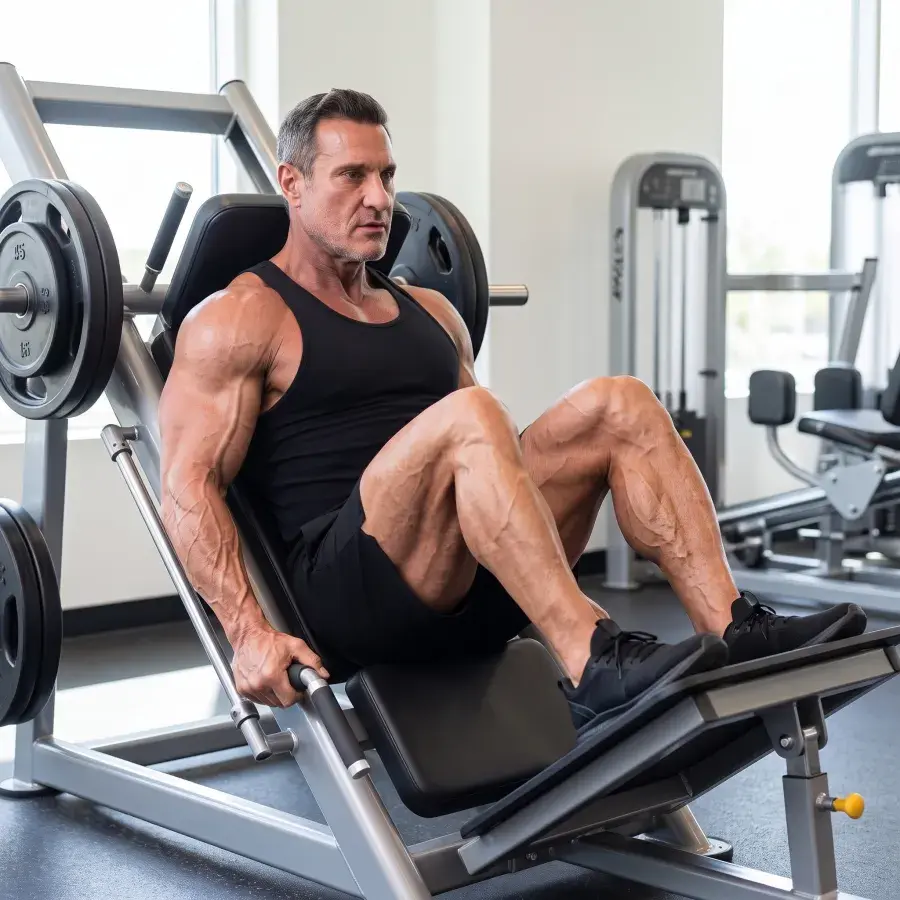 Leg press 45°, foto de execução